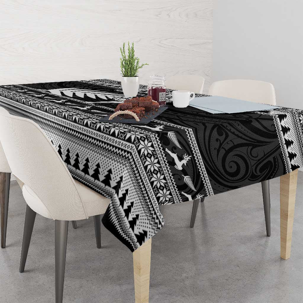 New Zealand Christmas Rugby Personalised Tablecloth Meri Kirihimete All Black Maori - Aussie Hoodie