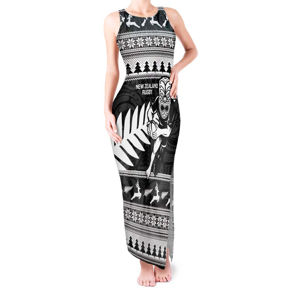 New Zealand Christmas Rugby Personalised Tank Maxi Dress Meri Kirihimete All Black Maori - Aussie Hoodie