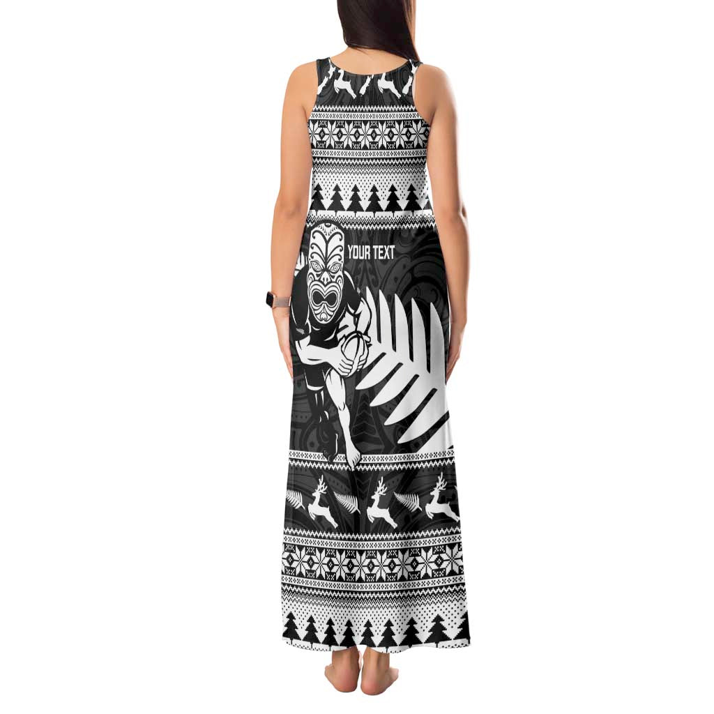 New Zealand Christmas Rugby Personalised Tank Maxi Dress Meri Kirihimete All Black Maori - Aussie Hoodie