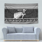 New Zealand Christmas Rugby Personalised Tapestry Meri Kirihimete All Black Maori - Aussie Hoodie