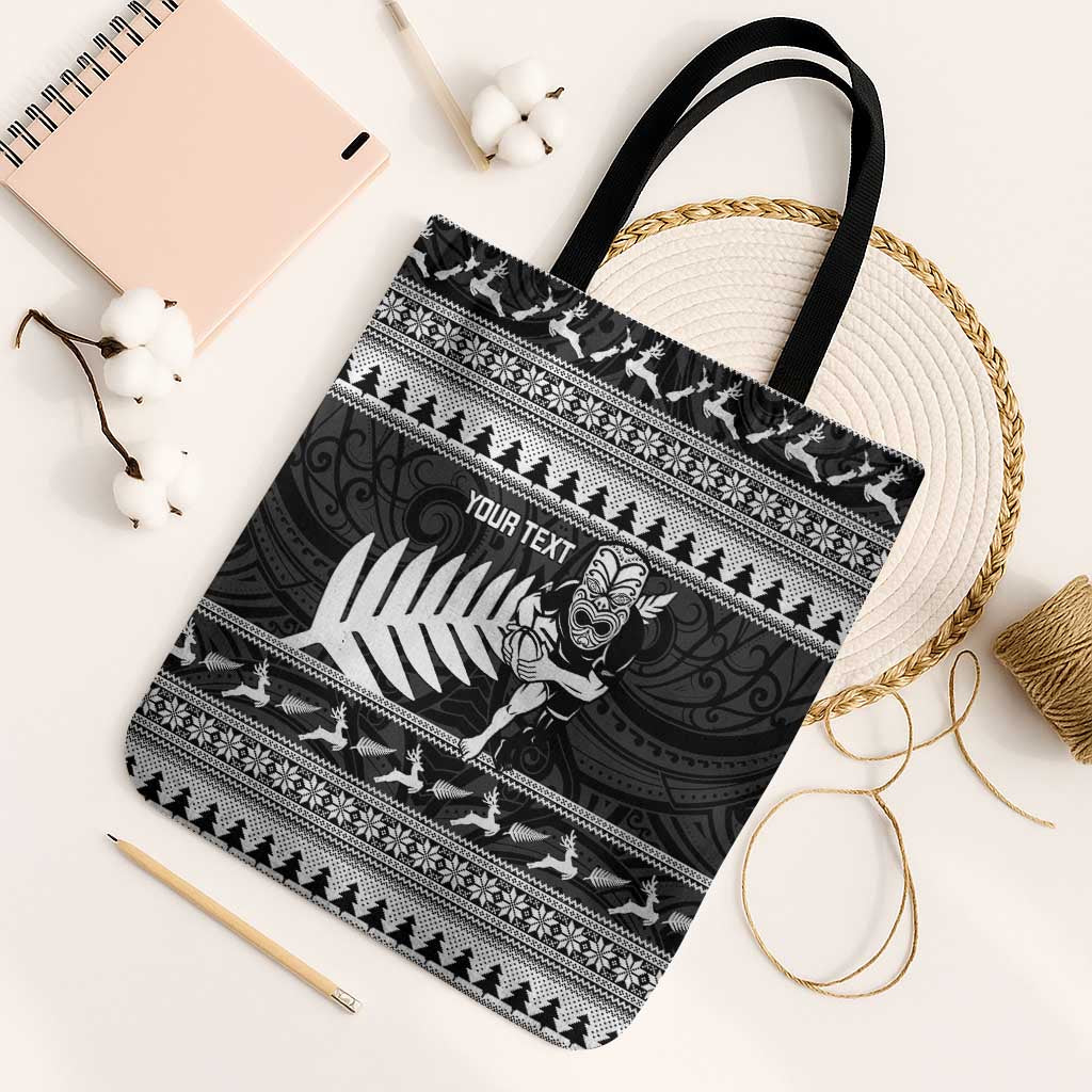New Zealand Christmas Rugby Personalised Tote Bag Meri Kirihimete All Black Maori - Aussie Hoodie