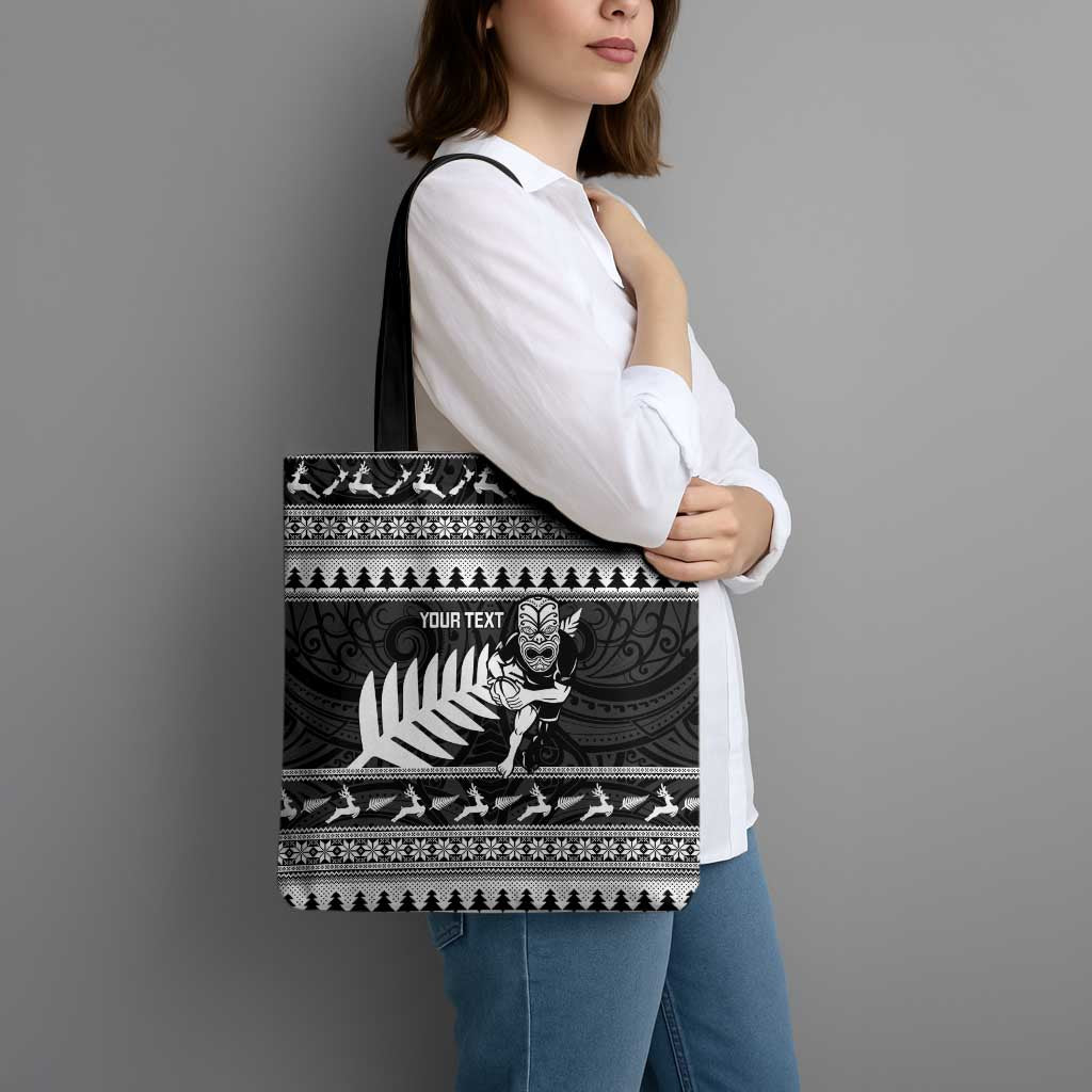 New Zealand Christmas Rugby Personalised Tote Bag Meri Kirihimete All Black Maori - Aussie Hoodie