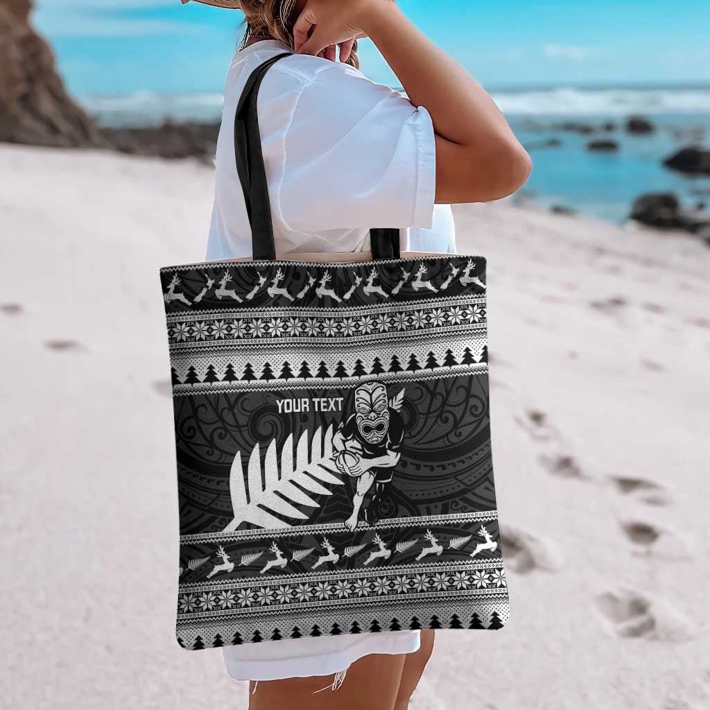 New Zealand Christmas Rugby Personalised Tote Bag Meri Kirihimete All Black Maori - Aussie Hoodie