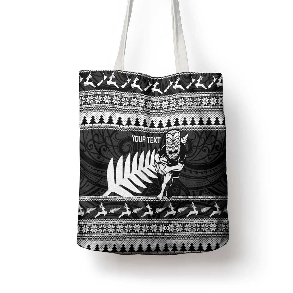 New Zealand Christmas Rugby Personalised Tote Bag Meri Kirihimete All Black Maori - Aussie Hoodie