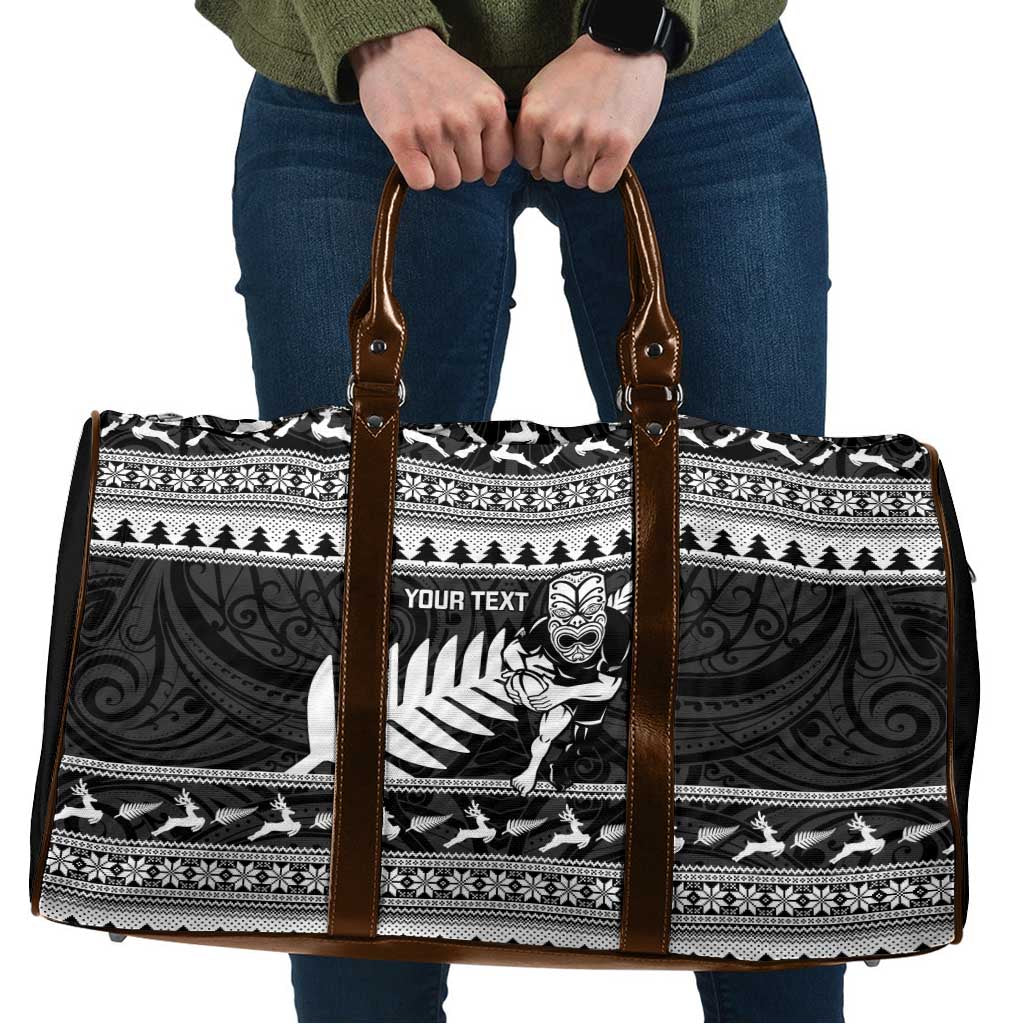 New Zealand Christmas Rugby Personalised Travel Bag Meri Kirihimete All Black Maori - Aussie Hoodie