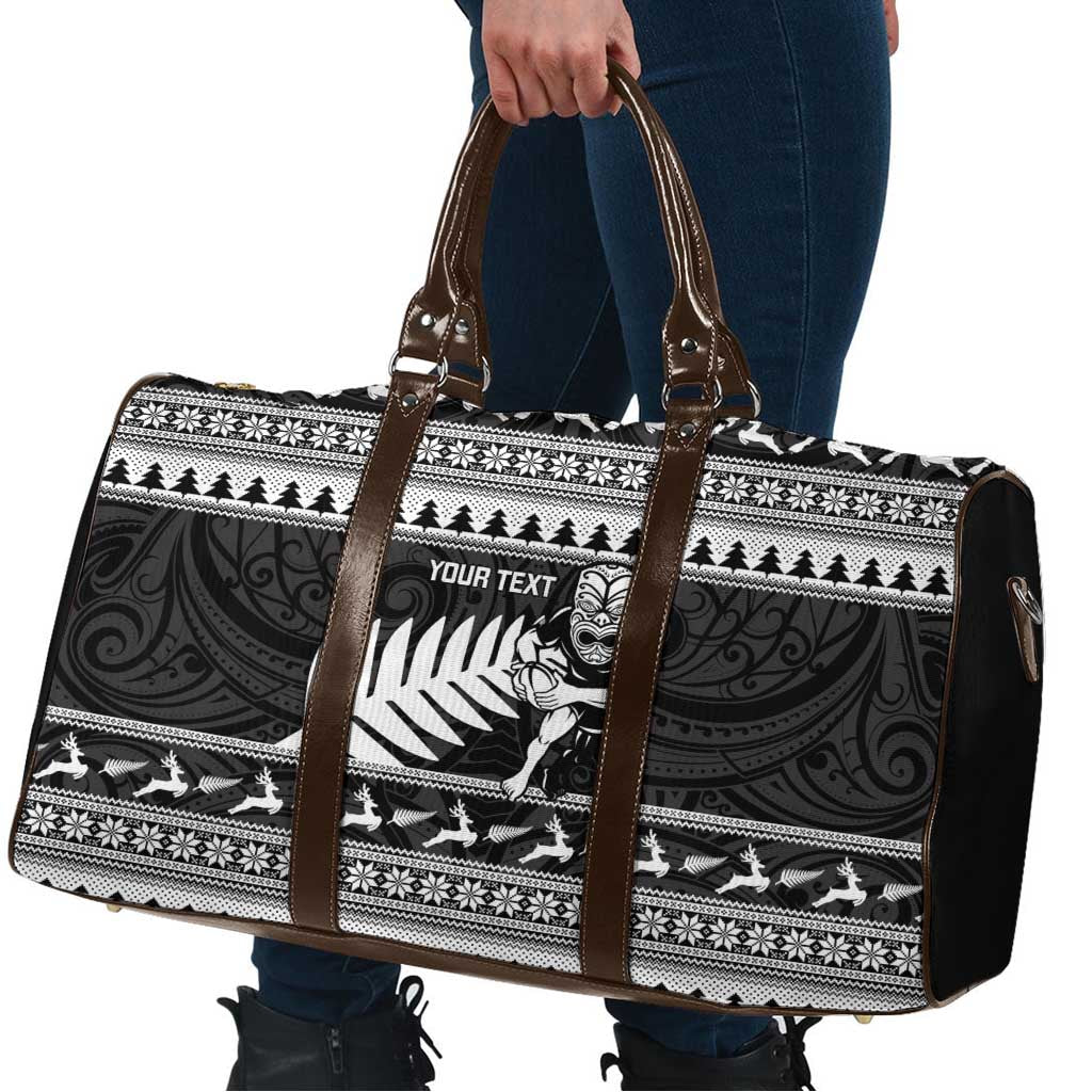 New Zealand Christmas Rugby Personalised Travel Bag Meri Kirihimete All Black Maori - Aussie Hoodie