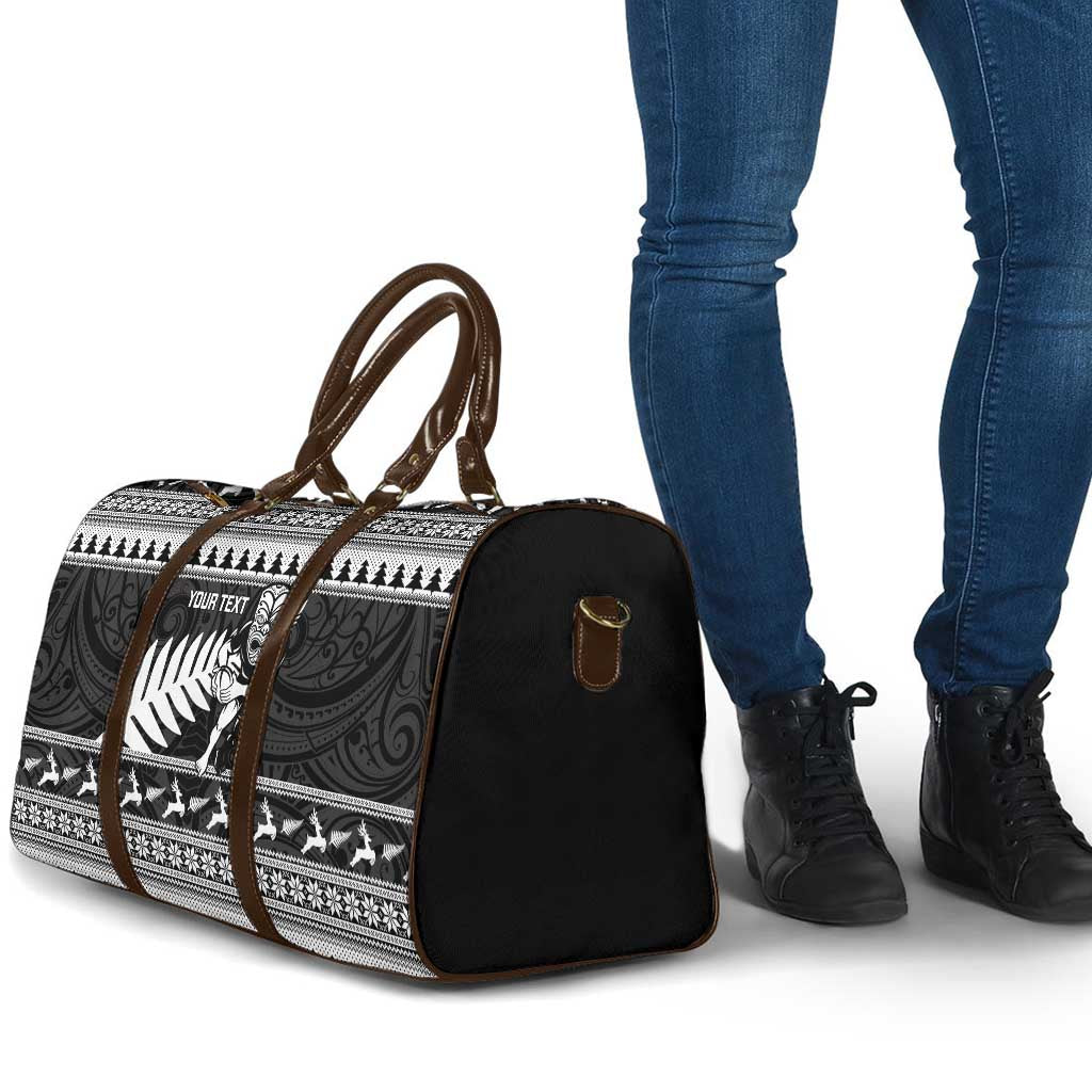 New Zealand Christmas Rugby Personalised Travel Bag Meri Kirihimete All Black Maori - Aussie Hoodie