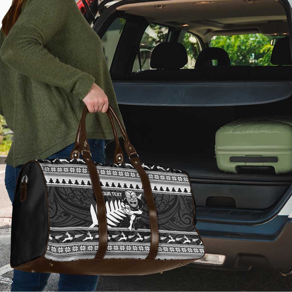 New Zealand Christmas Rugby Personalised Travel Bag Meri Kirihimete All Black Maori - Aussie Hoodie
