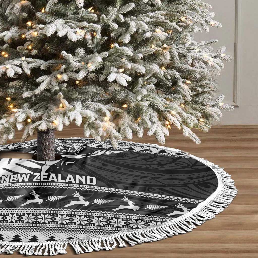 New Zealand Christmas Rugby Tree Skirt Meri Kirihimete All Black Maori - Aussie Hoodie