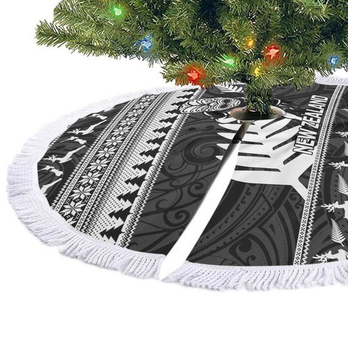 New Zealand Christmas Rugby Tree Skirt Meri Kirihimete All Black Maori - Aussie Hoodie
