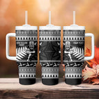 New Zealand Christmas Rugby Personalised Tumbler With Handle Meri Kirihimete All Black Maori - Aussie Hoodie