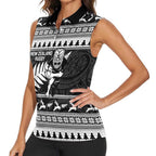 New Zealand Christmas Rugby Personalised Women Sleeveless Polo Shirt Meri Kirihimete All Black Maori - Aussie Hoodie