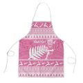 New Zealand Christmas Rugby Personalised Apron Meri Kirihimete All Black Maori Pink Version - Aussie Hoodie