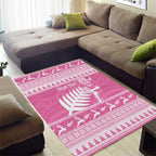 New Zealand Christmas Rugby Personalised Area Rug Meri Kirihimete All Black Maori Pink Version - Aussie Hoodie