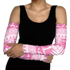 New Zealand Christmas Rugby Personalised Arm Sleeves Meri Kirihimete All Black Maori Pink Version - Aussie Hoodie