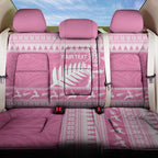 New Zealand Christmas Rugby Personalised Back Car Seat Cover Meri Kirihimete All Black Maori Pink Version - Aussie Hoodie