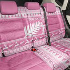 New Zealand Christmas Rugby Personalised Back Car Seat Cover Meri Kirihimete All Black Maori Pink Version - Aussie Hoodie