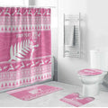 New Zealand Christmas Rugby Personalised Bathroom Set Meri Kirihimete All Black Maori Pink Version - Aussie Hoodie