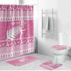 New Zealand Christmas Rugby Personalised Bathroom Set Meri Kirihimete All Black Maori Pink Version - Aussie Hoodie
