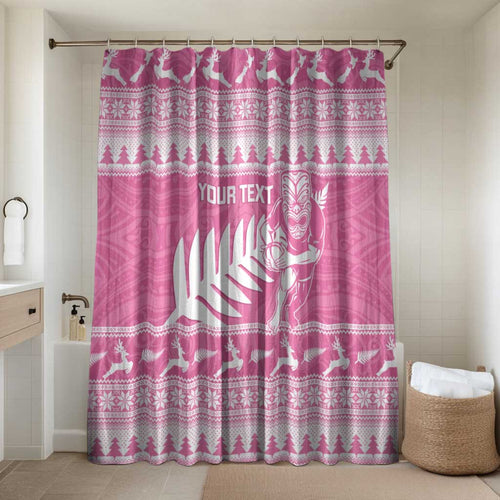 New Zealand Christmas Rugby Personalised Bathroom Set Meri Kirihimete All Black Maori Pink Version - Aussie Hoodie