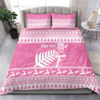 New Zealand Christmas Rugby Personalised Bedding Set Meri Kirihimete All Black Maori Pink Version - Aussie Hoodie