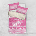 New Zealand Christmas Rugby Personalised Bedding Set Meri Kirihimete All Black Maori Pink Version - Aussie Hoodie