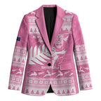 New Zealand Christmas Rugby Personalised Blazer Meri Kirihimete All Black Maori Pink Version - Aussie Hoodie