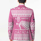 New Zealand Christmas Rugby Personalised Blazer Meri Kirihimete All Black Maori Pink Version - Aussie Hoodie