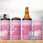 New Zealand Christmas Rugby Personalised 4 in 1 Can Cooler Tumbler Meri Kirihimete All Black Maori Pink Version - Aussie Hoodie