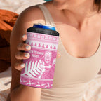 New Zealand Christmas Rugby Personalised 4 in 1 Can Cooler Tumbler Meri Kirihimete All Black Maori Pink Version - Aussie Hoodie