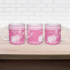 New Zealand Christmas Rugby Personalised Ceramic Mug Meri Kirihimete All Black Maori Pink Version - Aussie Hoodie