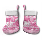 New Zealand Christmas Rugby Personalised Christmas Stocking Meri Kirihimete All Black Maori Pink Version - Aussie Hoodie