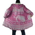 New Zealand Christmas Rugby Personalised Cloak Meri Kirihimete All Black Maori Pink Version - Aussie Hoodie