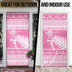 New Zealand Christmas Rugby Personalised Door Cover Meri Kirihimete All Black Maori Pink Version - Aussie Hoodie