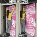 New Zealand Christmas Rugby Personalised Door Cover Meri Kirihimete All Black Maori Pink Version - Aussie Hoodie
