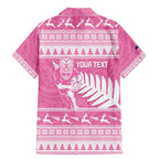 New Zealand Christmas Rugby Personalised Family Matching Mermaid Dress and Hawaiian Shirt Meri Kirihimete All Black Maori Pink Version - Aussie Hoodie
