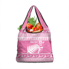 New Zealand Christmas Rugby Personalised Grocery Bag Meri Kirihimete All Black Maori Pink Version - Aussie Hoodie