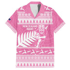 New Zealand Christmas Rugby Personalised Hawaiian Shirt Meri Kirihimete All Black Maori Pink Version - Aussie Hoodie