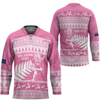 New Zealand Christmas Rugby Personalised Hockey Jersey Meri Kirihimete All Black Maori Pink Version - Aussie Hoodie
