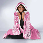 New Zealand Christmas Rugby Personalised Hooded Blanket Meri Kirihimete All Black Maori Pink Version - Aussie Hoodie