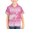 New Zealand Christmas Rugby Personalised Kid Hawaiian Shirt Meri Kirihimete All Black Maori Pink Version - Aussie Hoodie
