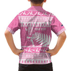 New Zealand Christmas Rugby Personalised Kid Hawaiian Shirt Meri Kirihimete All Black Maori Pink Version - Aussie Hoodie