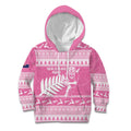 New Zealand Christmas Rugby Personalised Kid Hoodie Meri Kirihimete All Black Maori Pink Version - Aussie Hoodie