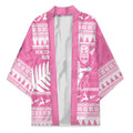 New Zealand Christmas Rugby Personalised Kimono Meri Kirihimete All Black Maori Pink Version - Aussie Hoodie