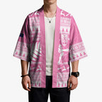 New Zealand Christmas Rugby Personalised Kimono Meri Kirihimete All Black Maori Pink Version - Aussie Hoodie