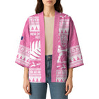 New Zealand Christmas Rugby Personalised Kimono Meri Kirihimete All Black Maori Pink Version - Aussie Hoodie