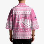 New Zealand Christmas Rugby Personalised Kimono Meri Kirihimete All Black Maori Pink Version - Aussie Hoodie