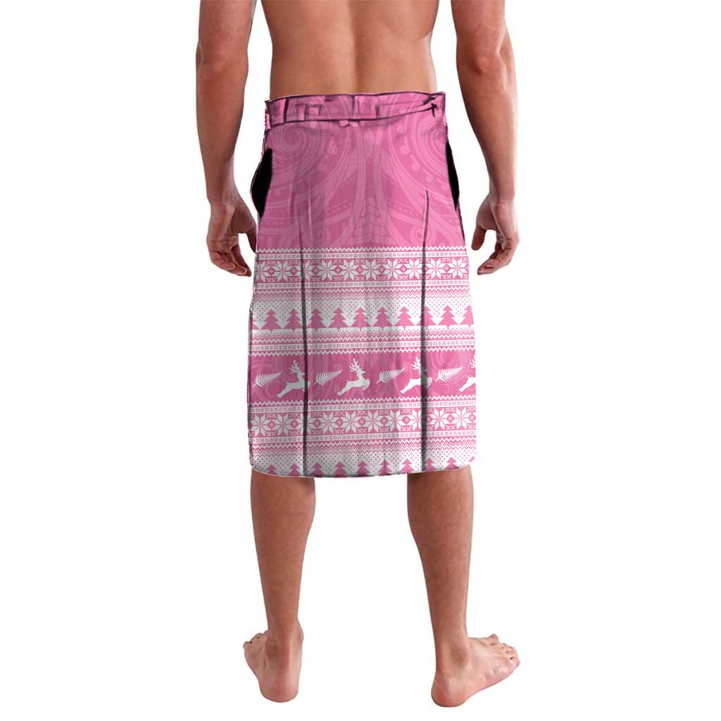 New Zealand Christmas Rugby Personalised Lavalava Meri Kirihimete All Black Maori Pink Version - Aussie Hoodie