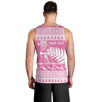 New Zealand Christmas Rugby Personalised Men Tank Top Meri Kirihimete All Black Maori Pink Version - Aussie Hoodie