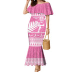 New Zealand Christmas Rugby Personalised Mermaid Dress Meri Kirihimete All Black Maori Pink Version - Aussie Hoodie